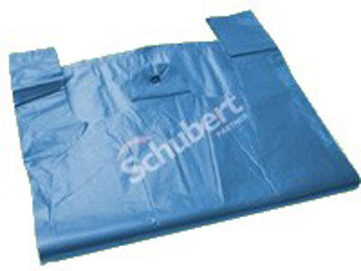 Obrázek z Taška HDPE (mikroten) modrá odtrhávací 4 kg, 22 + 12 x 45 cm, 7 my, 2000 ks, Partner 