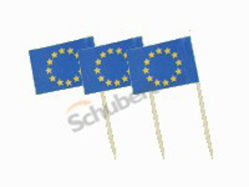 Obrázek z Dekorace dřevo + papír - vlaječka EU 7 cm, 50 ks 