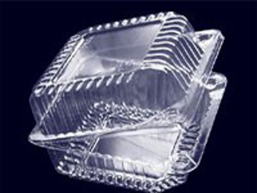 Obrázek z Vanička PET transparentní hranatá s integrovaným víčkem 108 x 108 x 61 mm, 500 ks 
