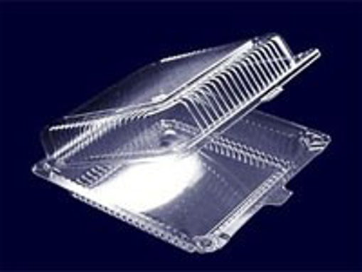 Obrázek z Vanička PET transparentní hranatá s integrovaným víčkem 240 x 250 x 95 mm, 130 ks 