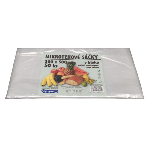 Obrázek z Sáček HDPE (mikroten) svačinový transparentní 30 x 50 cm, 12 my, 80 balení 