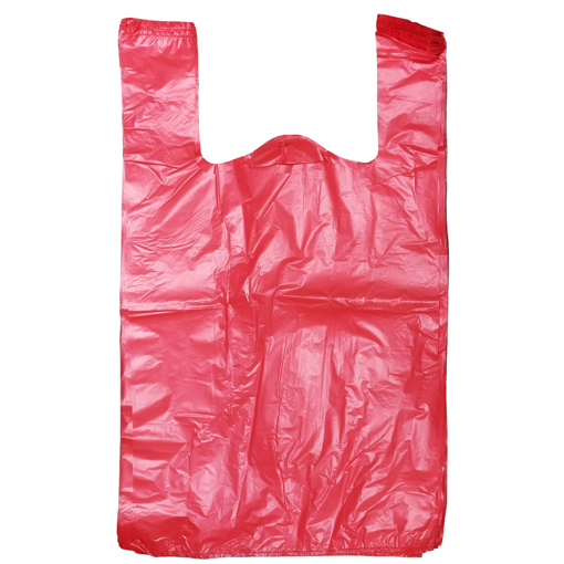 Obrázek z Taška HDPE (mikrotnen) červená odtrhávací 10 kg, 30 + 16 x 53 cm, 14 my, 2000 ks 