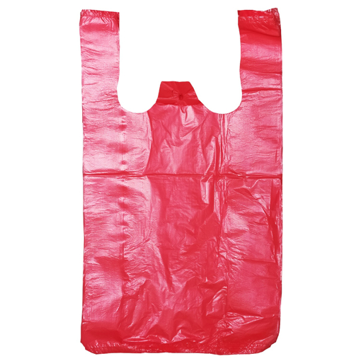 Obrázek z Taška HDPE (mikroten) oranžovo-červená odtrhávací 10 kg, 30 + 16 x 53 cm,11 my, 2000 ks, Partner 
