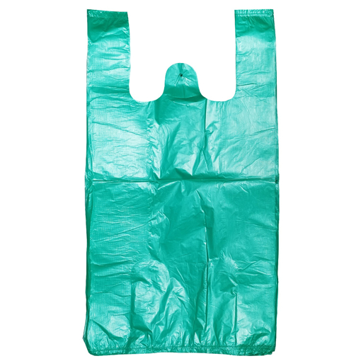 Obrázek z Taška HDPE (mikroten) zelená odtrhávací 10 kg, 30 + 16 x 53 cm, 9 my, 2000 ks, Partner 