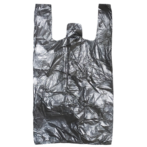 Obrázek z Taška HDPE (mikroten) černá 10 kg, 30 + 16 x 53 cm, 9 my, 2000 ks, Partner 