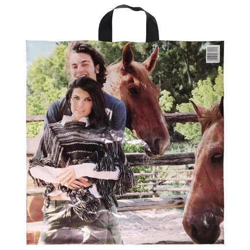 Obrázek z Taška LDPE s ušima potisk - pár a kůň 45 x 50 cm, 40 my, 500 ks 