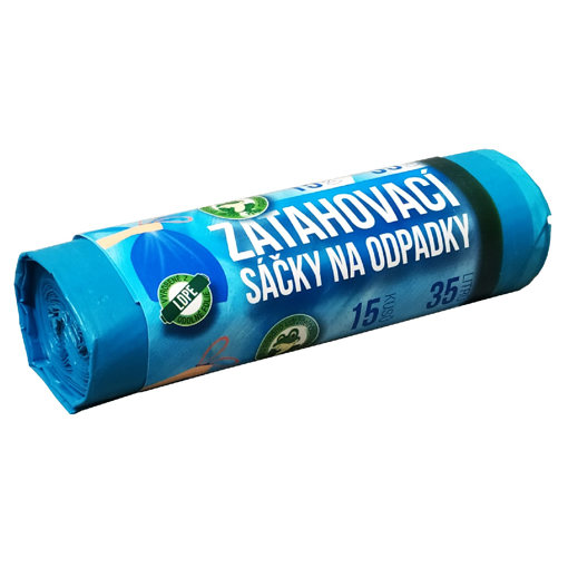 Obrázek z Pytel LDPE modrý zatahovací 50 x 60 cm, 35 l, 25 my, 450 ks 