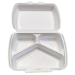 Obrázek z Menu box XPS bílý dělený na 3 části, 2 zámky, 24,5 x 21 x 7 cm, 250 ks 
