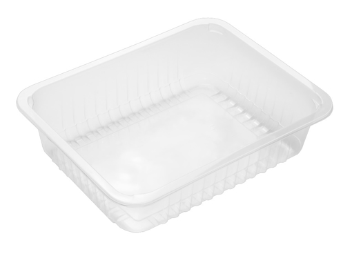 Obrázek z Vanička PP transparentní hranatá zatavovací nedělená 2300 ml, 227 x 178 x 80 mm, 250 ks 
